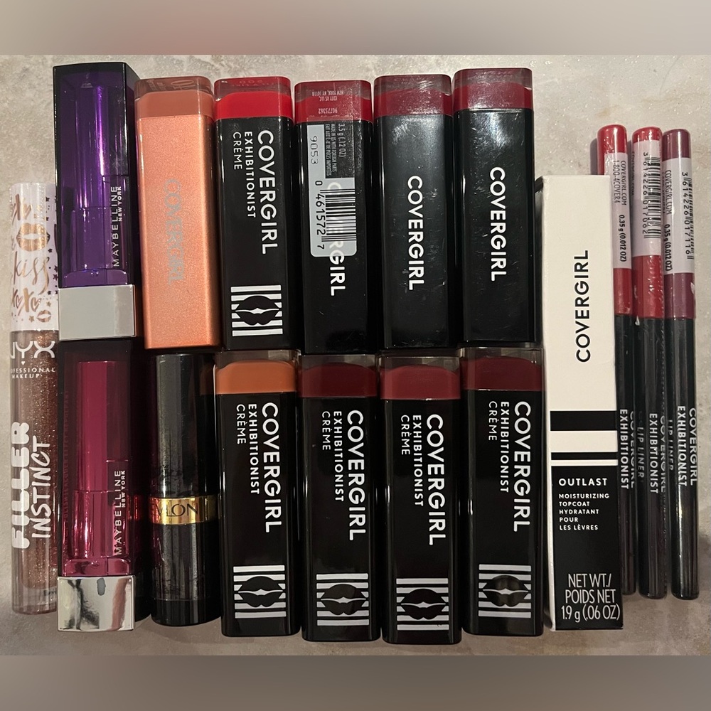 NEW! 13 CoverGirl, 1 Revlon, 2 Maybelline, 1 NYC Lip